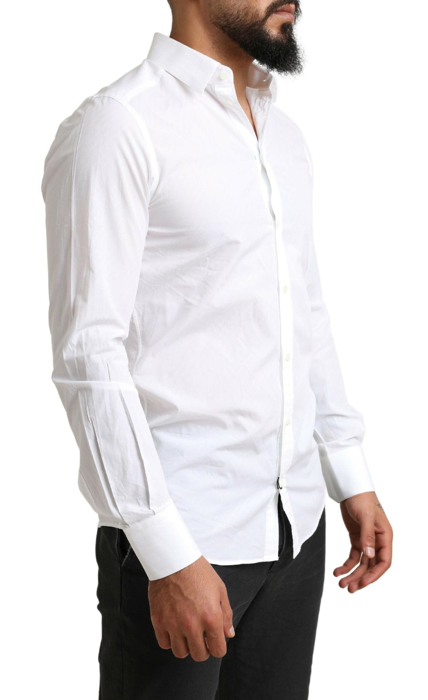 White MARTINI Cotton Dress Formal Shirt