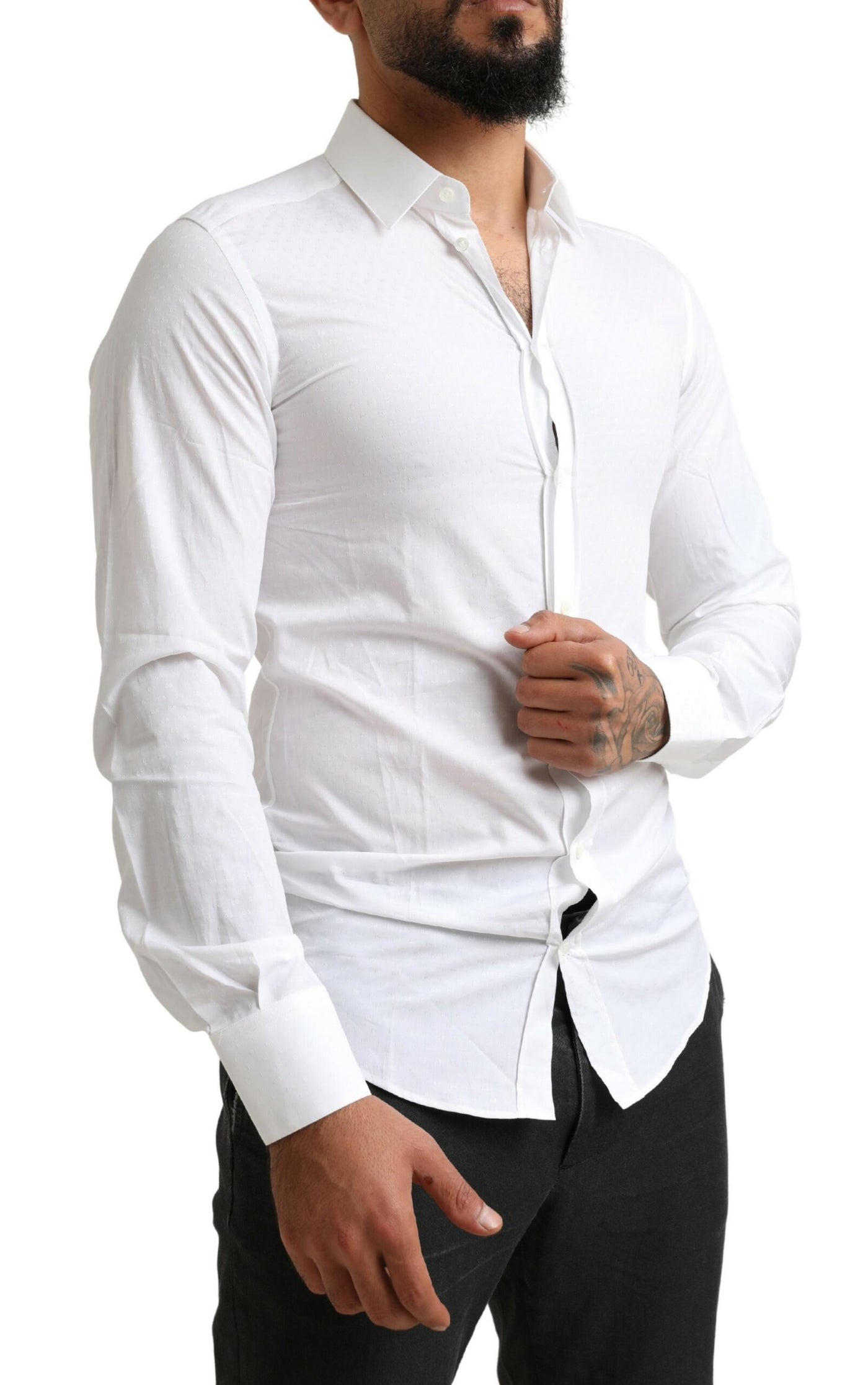 White GOLD Cotton Slim Fit Formal Dress Shirt