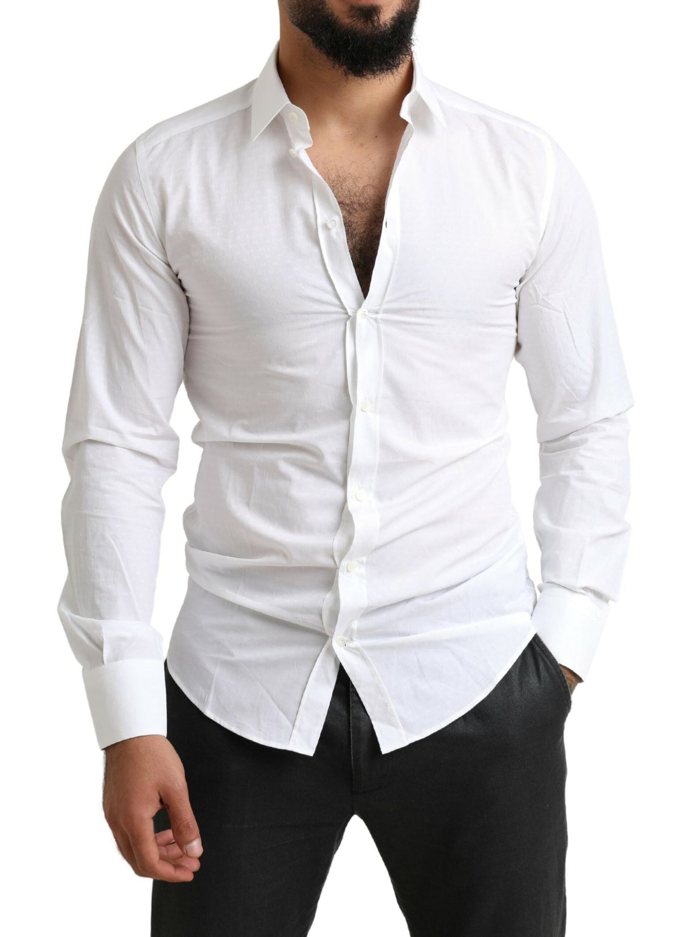 White GOLD Cotton Slim Fit Formal Dress Shirt