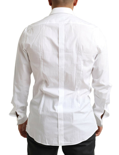 White GOLD Cotton Crown Dress Men Formal Shirt