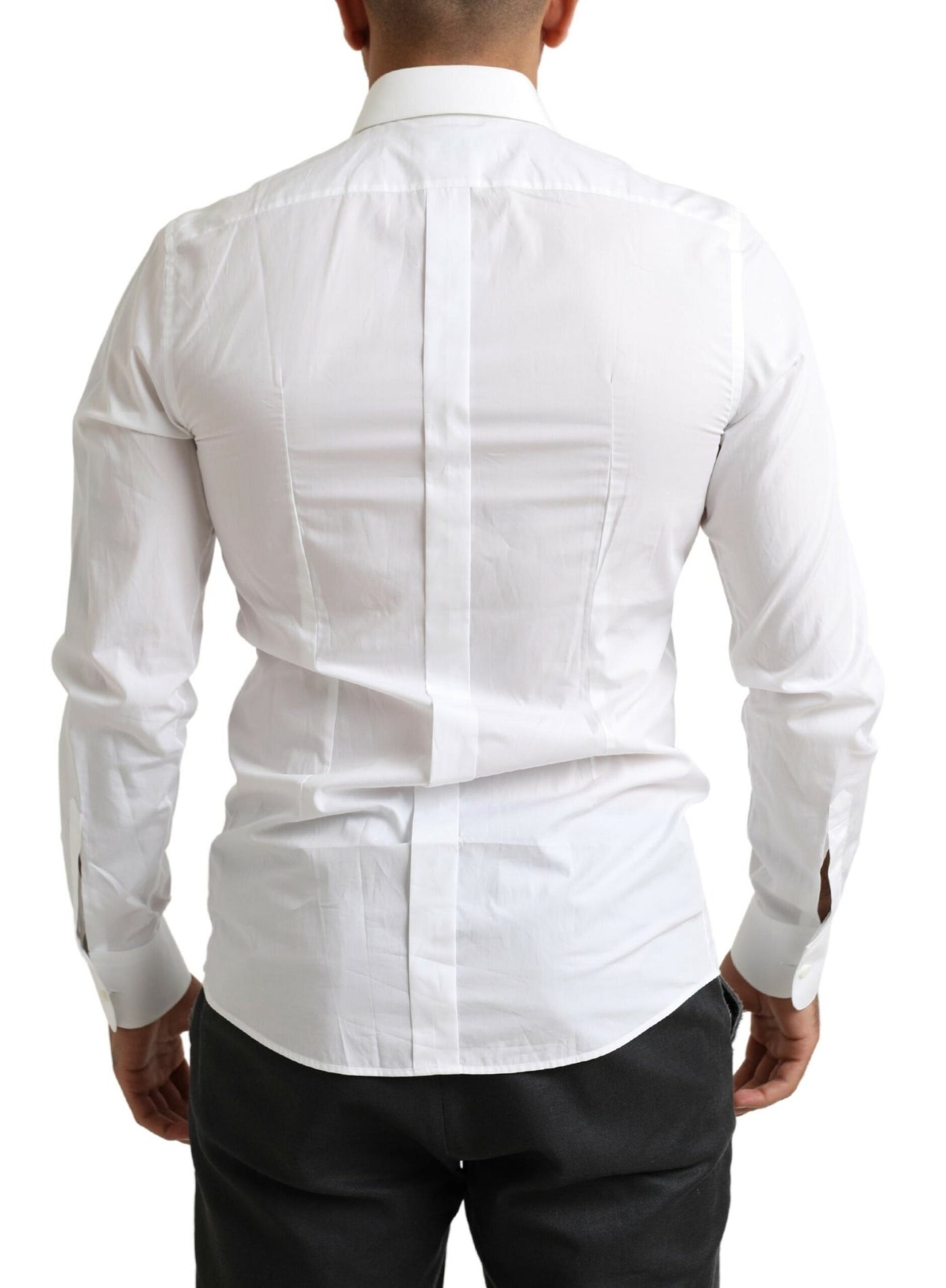 White Tuxedo Slim Fit Baroque Shirt