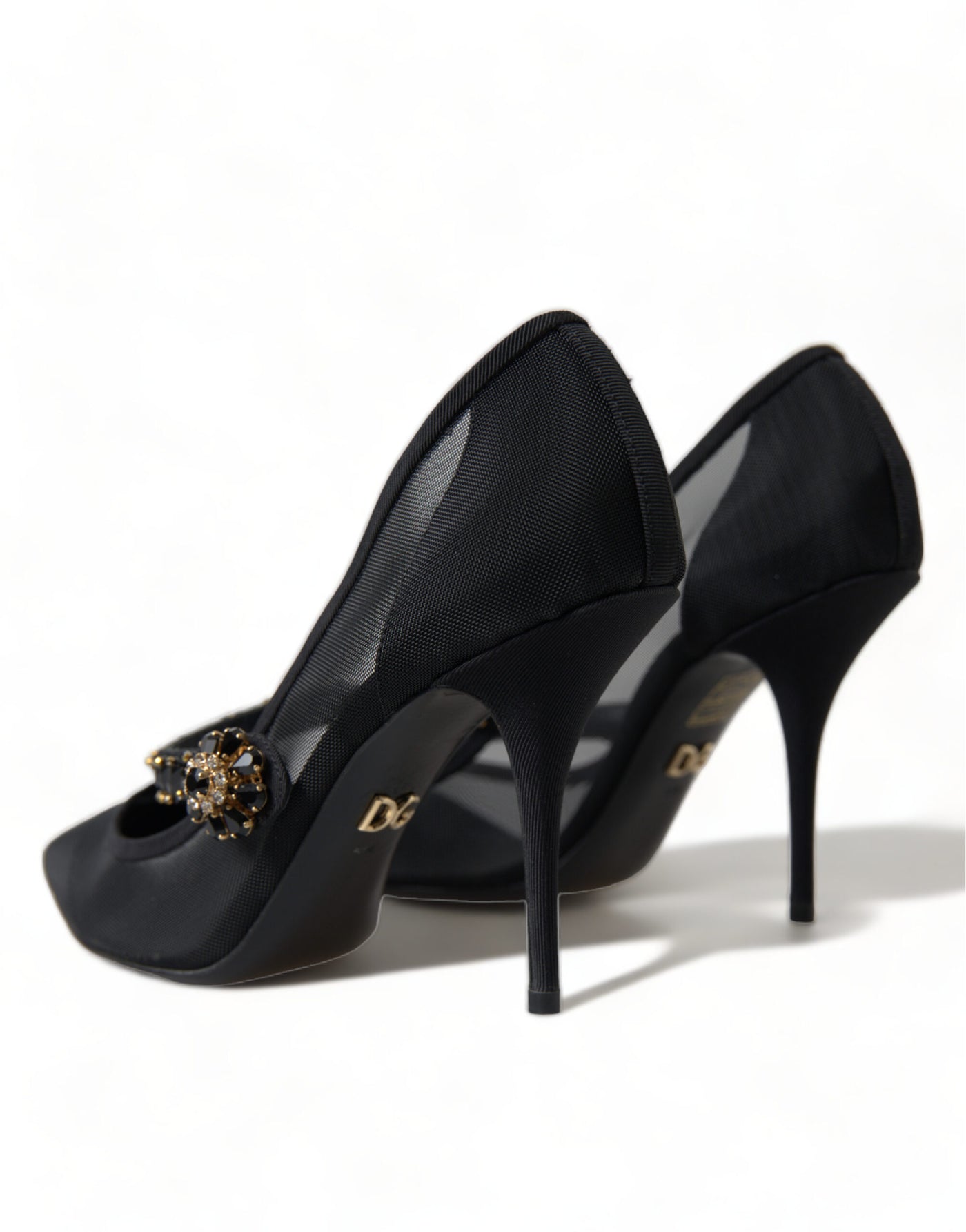 Black Mary Jane Crystals Heels Pumps Shoes