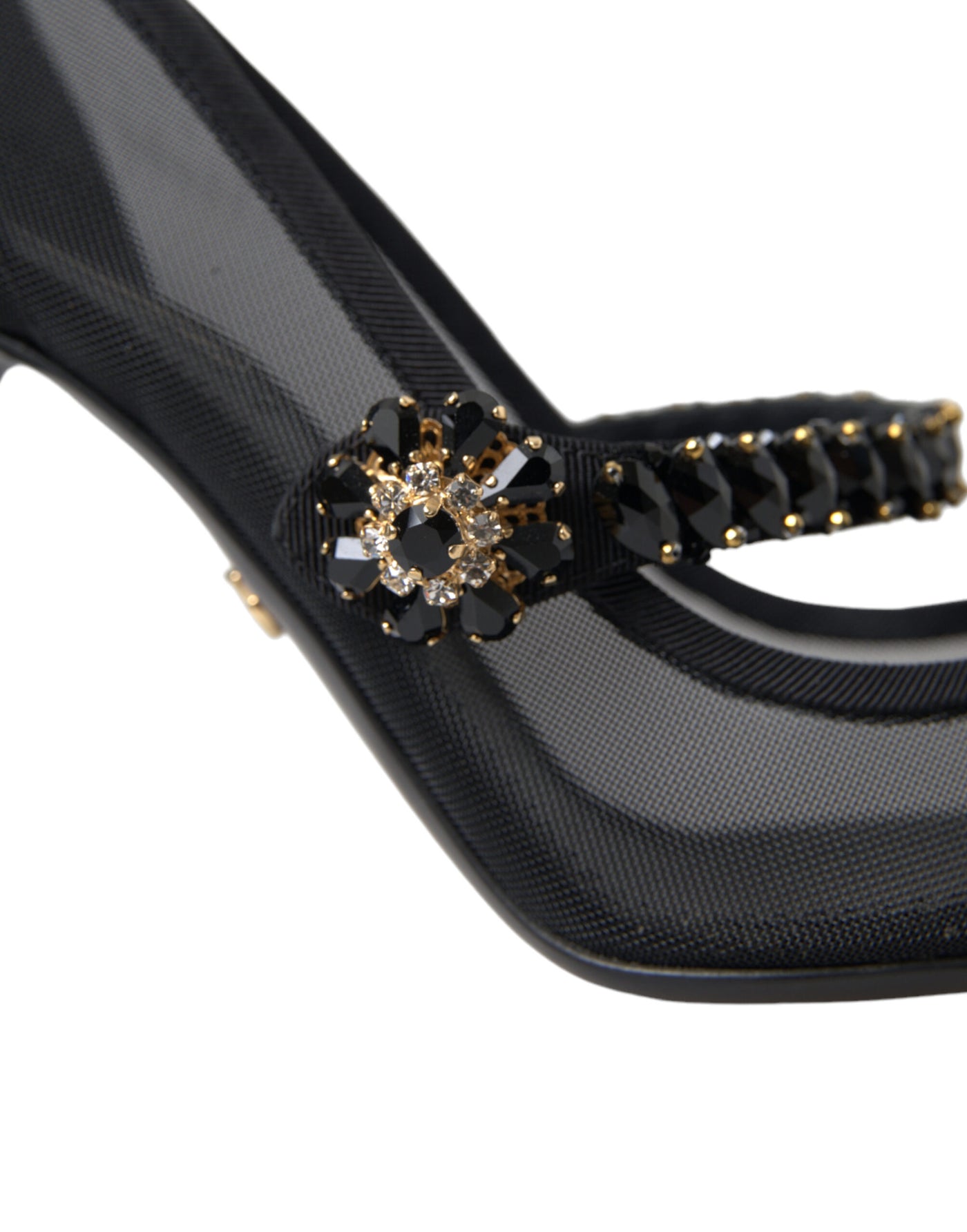 Black Mary Jane Crystals Heels Pumps Shoes