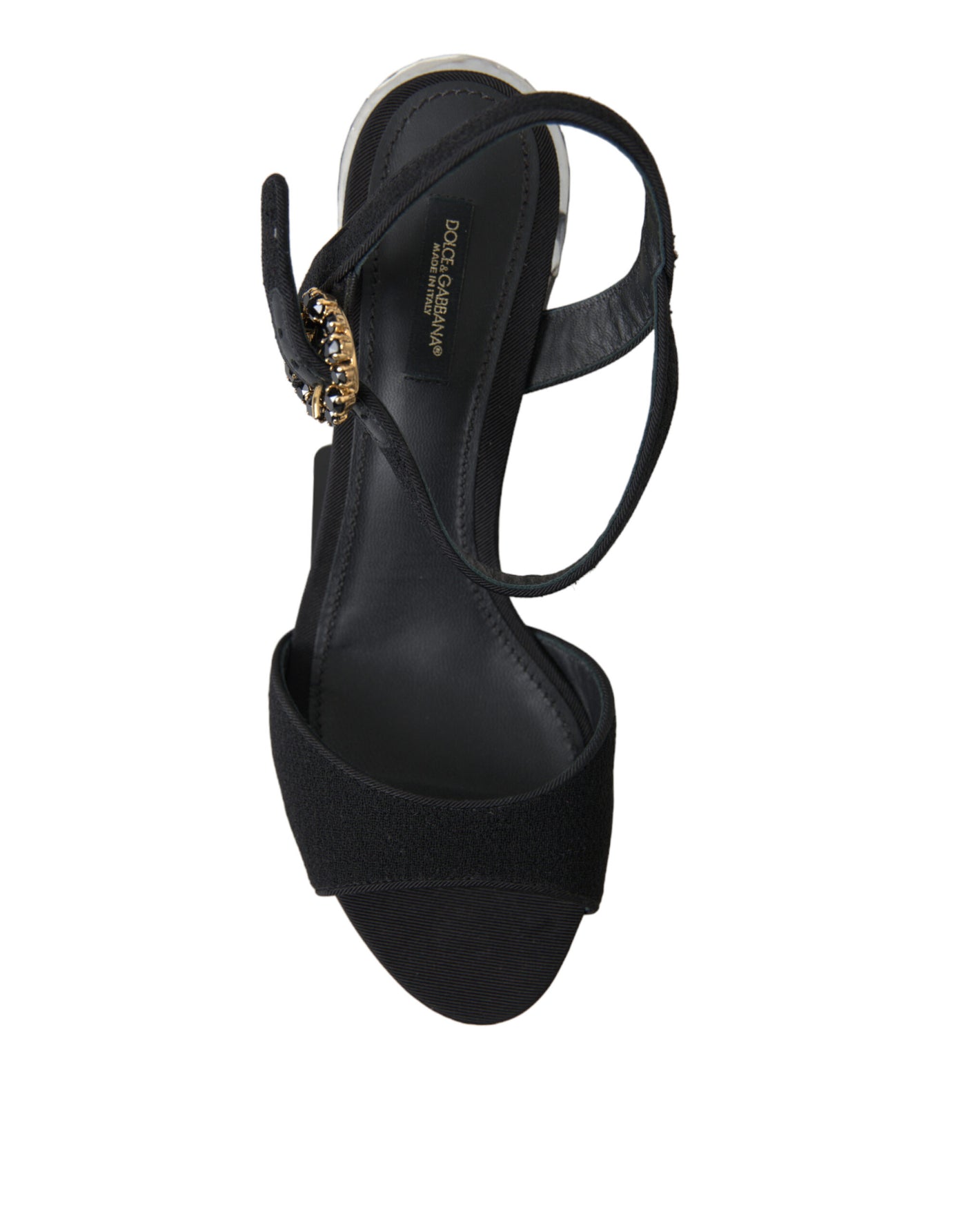 Black Crystals Ankle Strap Sandals Shoes