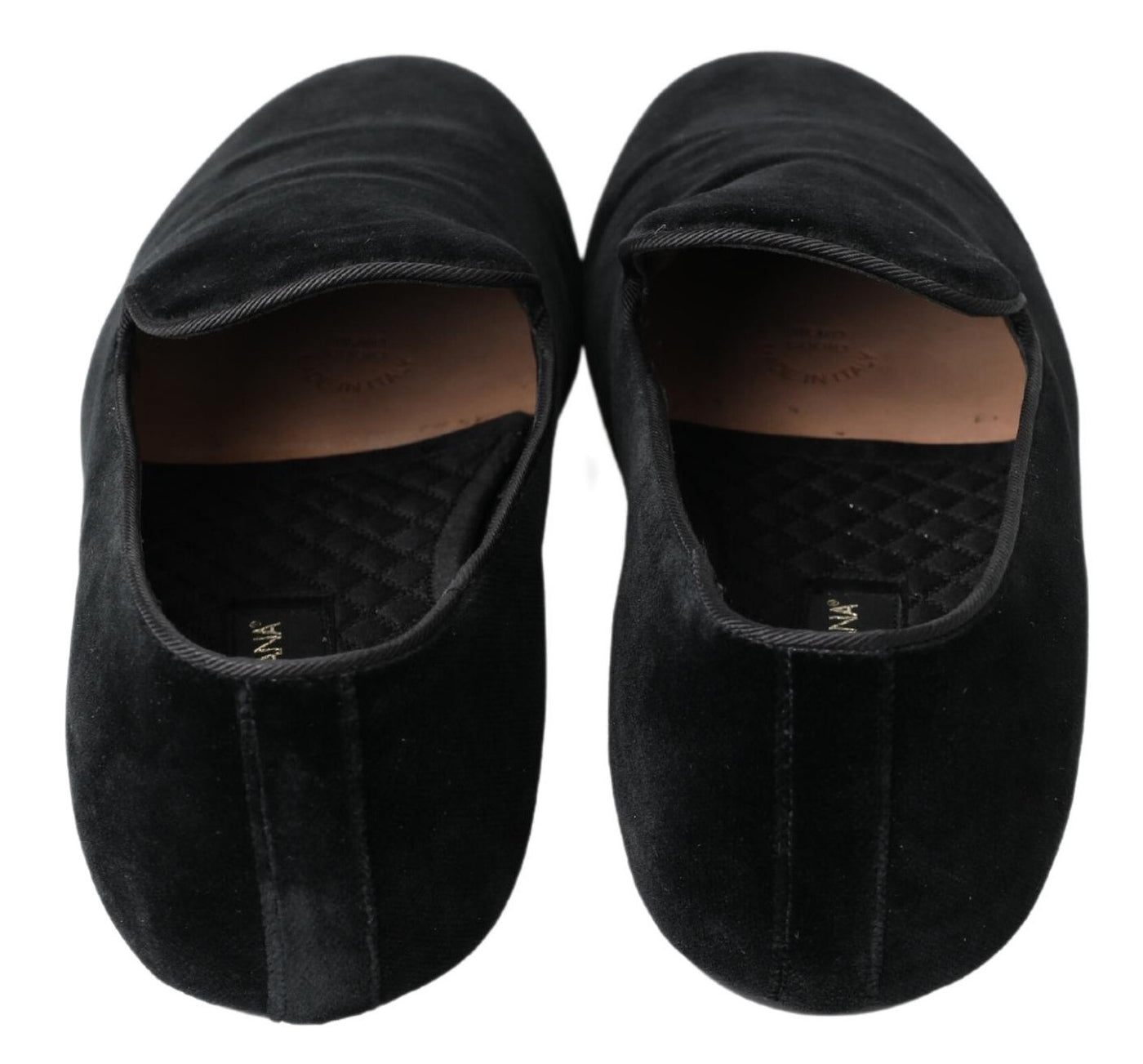 Black Cotton Velvet Men Slip On Loafer Shoes