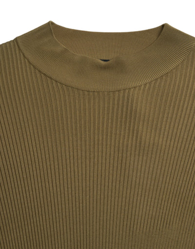 Army Green Viscose Crewneck Pullover Sweater