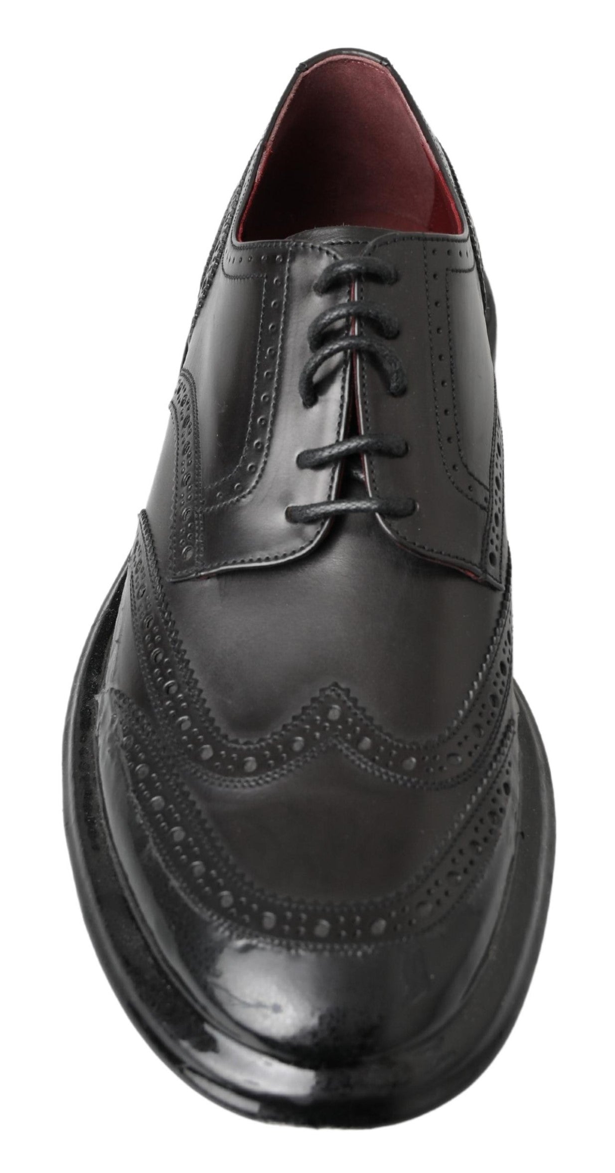 Black Leather Oxford Wingtip Formal Derby Shoes