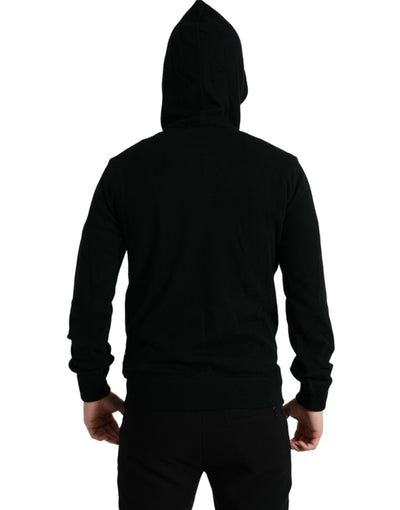 Black Cashmere Hooded Pullover Sweater