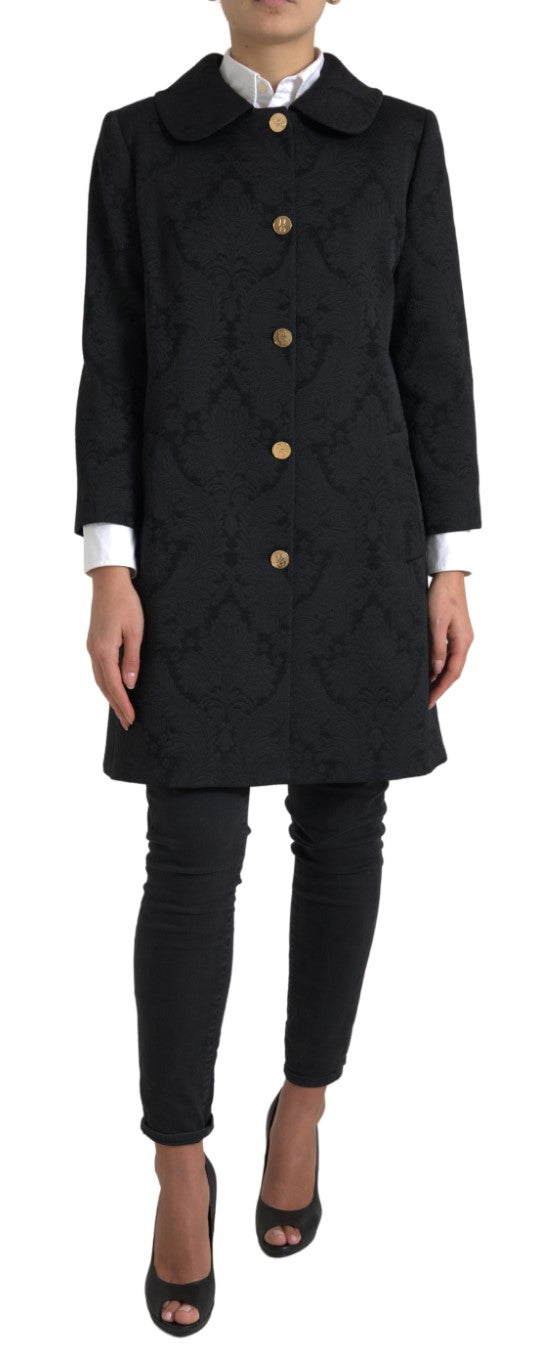 Black Floral Print Coat Blazer Jacket