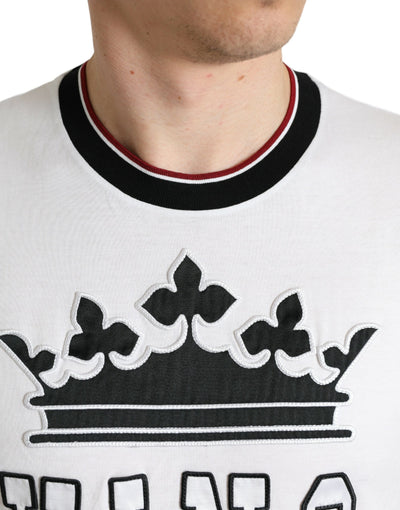 White Crown King Cotton Crew Neck T-shirt