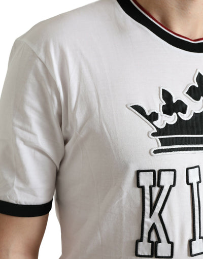 White Crown King Cotton Crew Neck T-shirt