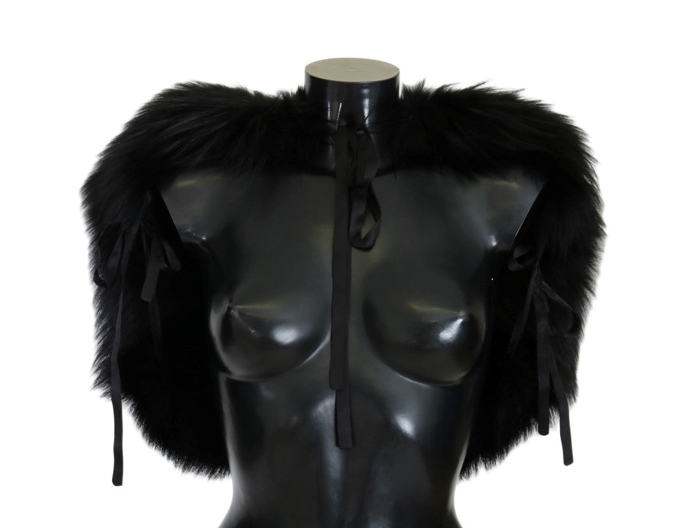 Black Silver Fox Fur Scarf