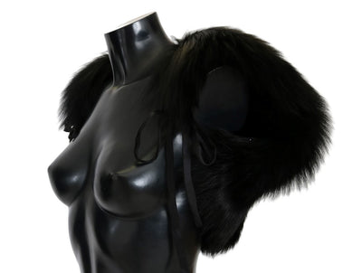 Black Silver Fox Fur Scarf