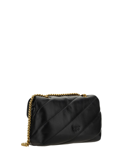 Black Calf Leather Love Classic Shoulder Bag