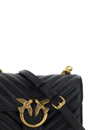 Black Leather Love Bell Mini Shoulder Bag