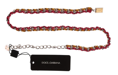 Red Yellow Leather Crystal Belt