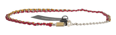 Red Yellow Leather Crystal Belt