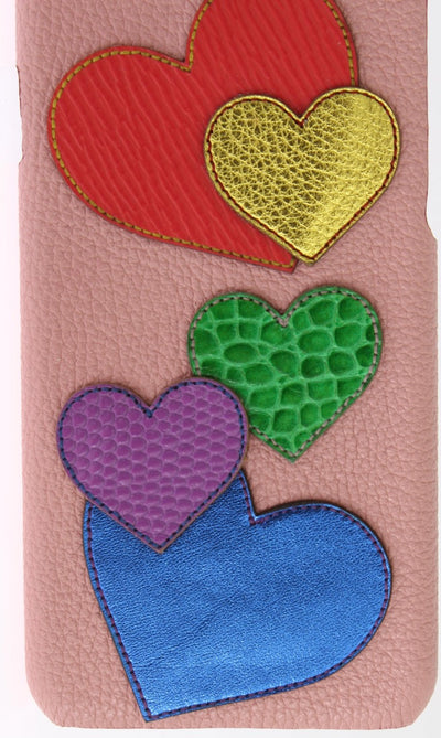 Pink Leather Heart Phone Cover