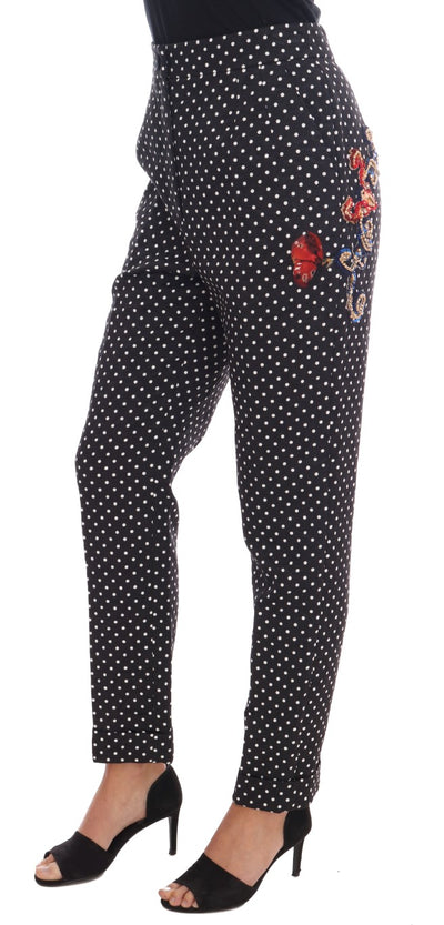 Black Polka Dot Sicily Crystal Pants