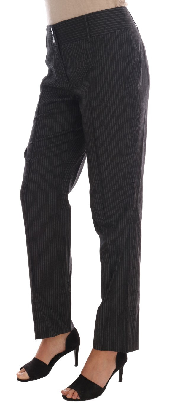 Gray Wool Stretch Slim Dress Pants