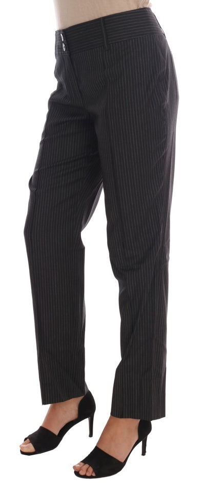 Gray Wool Stretch Slim Dress Pants