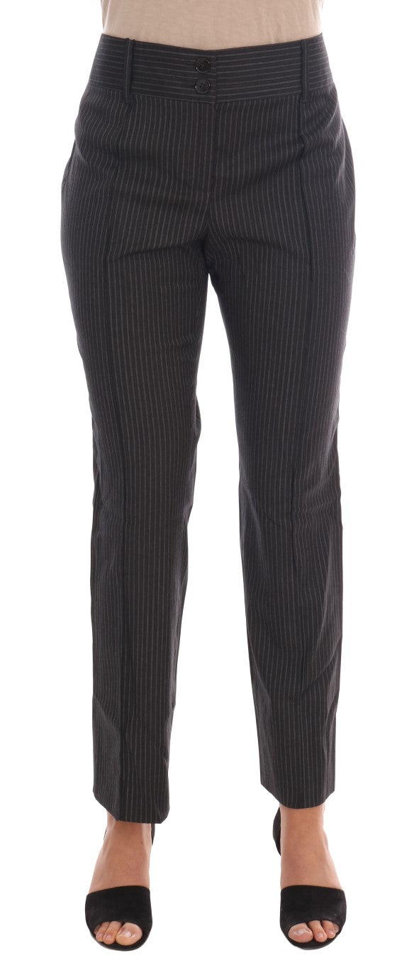 Gray Wool Stretch Slim Dress Pants