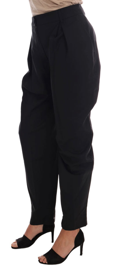 Black Wool Stretch Dress Pants