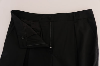 Black Wool Stretch Dress Pants