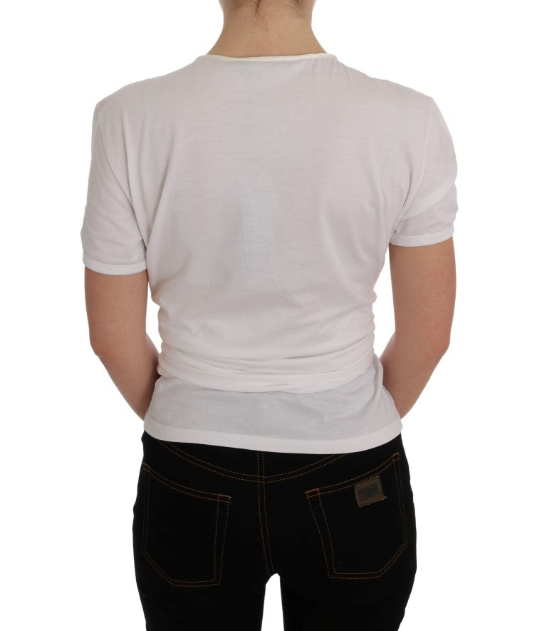 White Cotton Silk T-Shirt