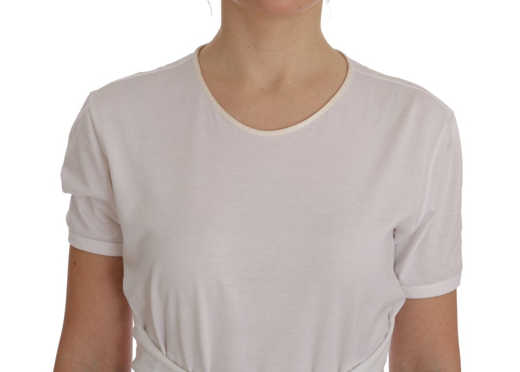 White Cotton Silk T-Shirt