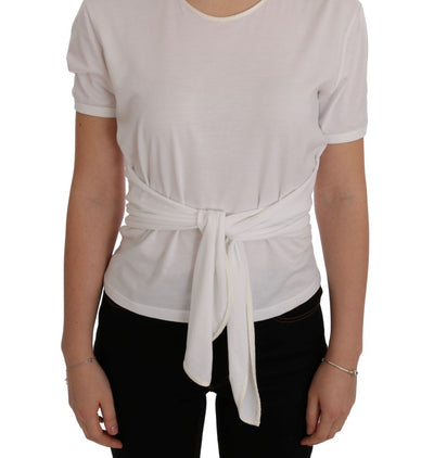 White Cotton Silk T-Shirt