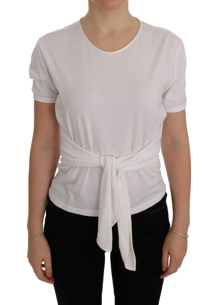 White Cotton Silk T-Shirt