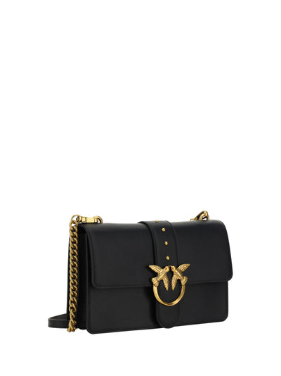 Black Leather Love One Classic Shoulder Bag