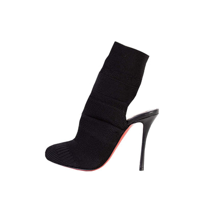 Noemi 100 Black Tricot Ankle Boot