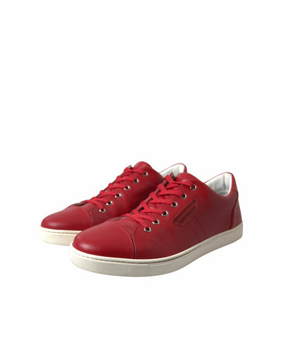 Shoes Red Portofino Leather Low Top Mens Sneakers