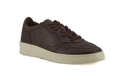 Brown Leather Low Top Sneakers