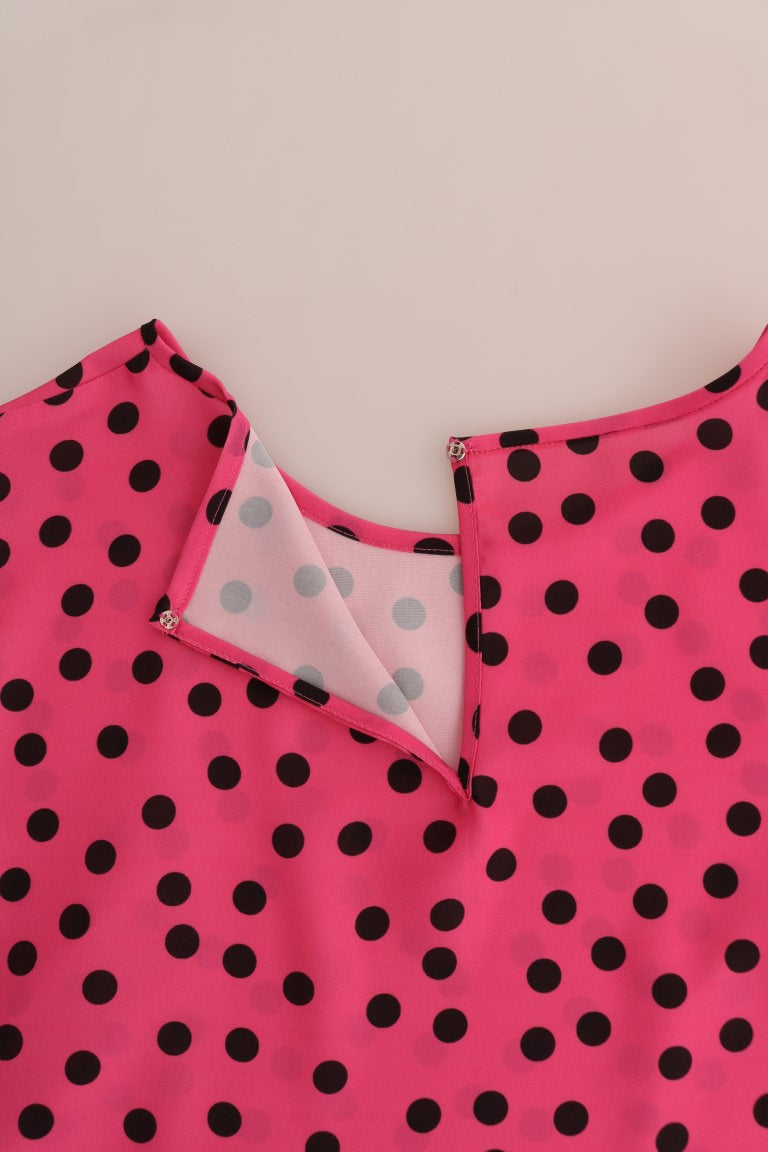 Pink Polka Dotted Silk Blouse