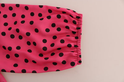 Pink Polka Dotted Silk Blouse