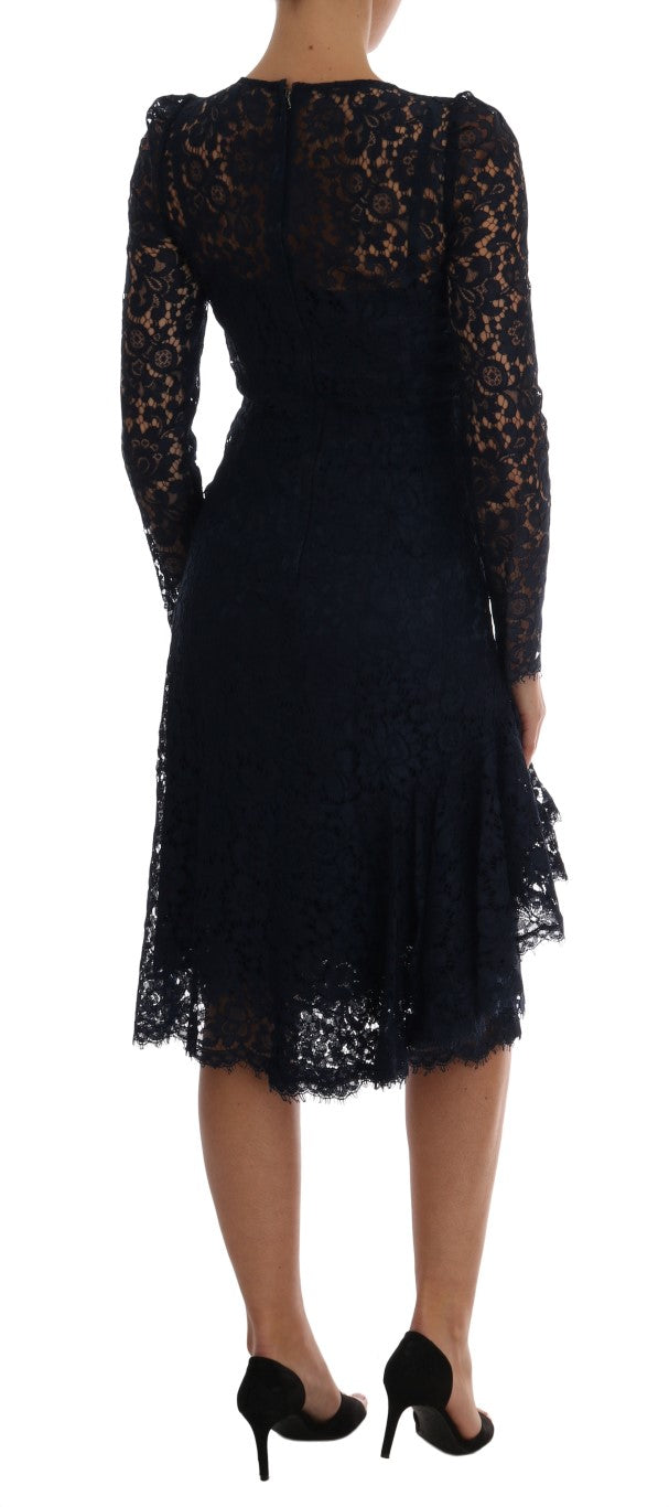 Blue Taormina Floral Lace Sheath Dress