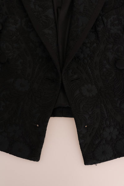 Black Brocade Blazer Jacket