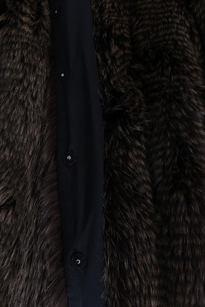 Brown Raccoon Fur Coat Jacket