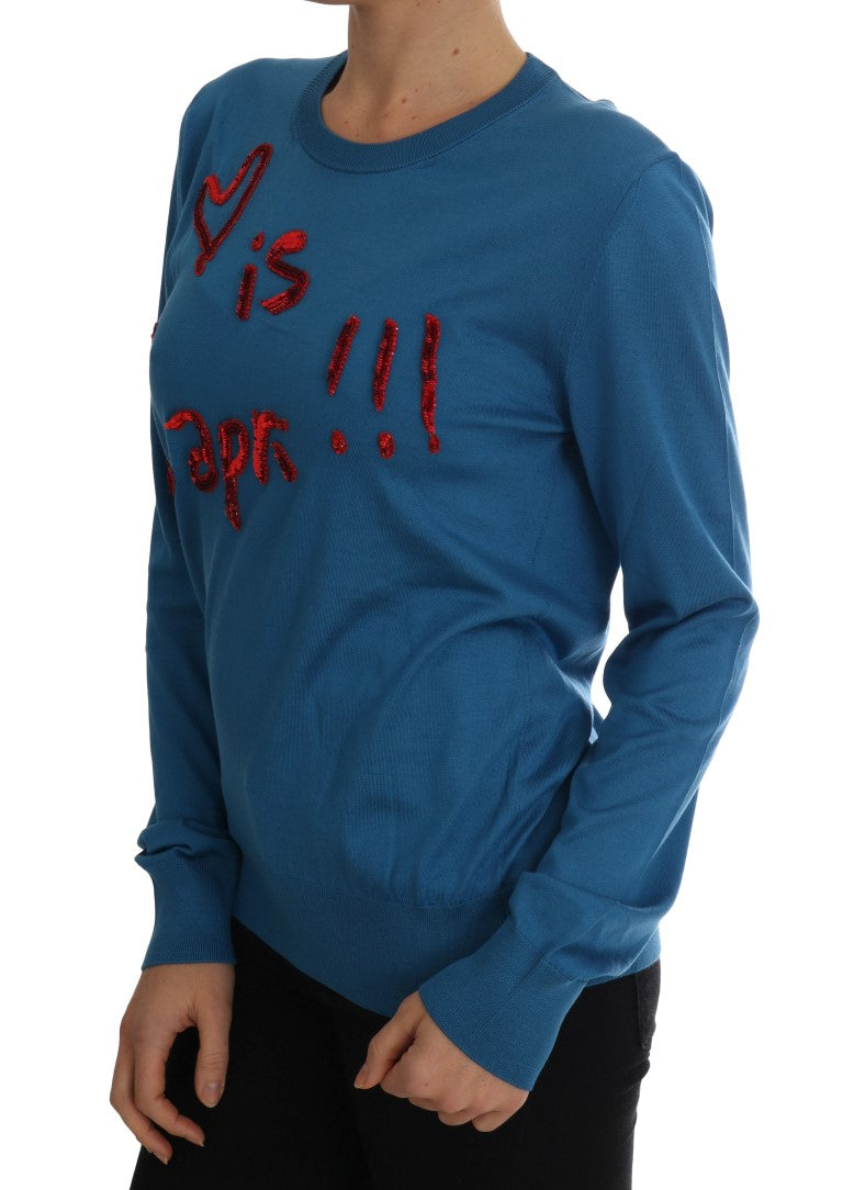 Blue Silk Love is Pullover Sweater