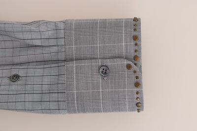 Gray Check GOLD Cotton Slim Fit Shirt