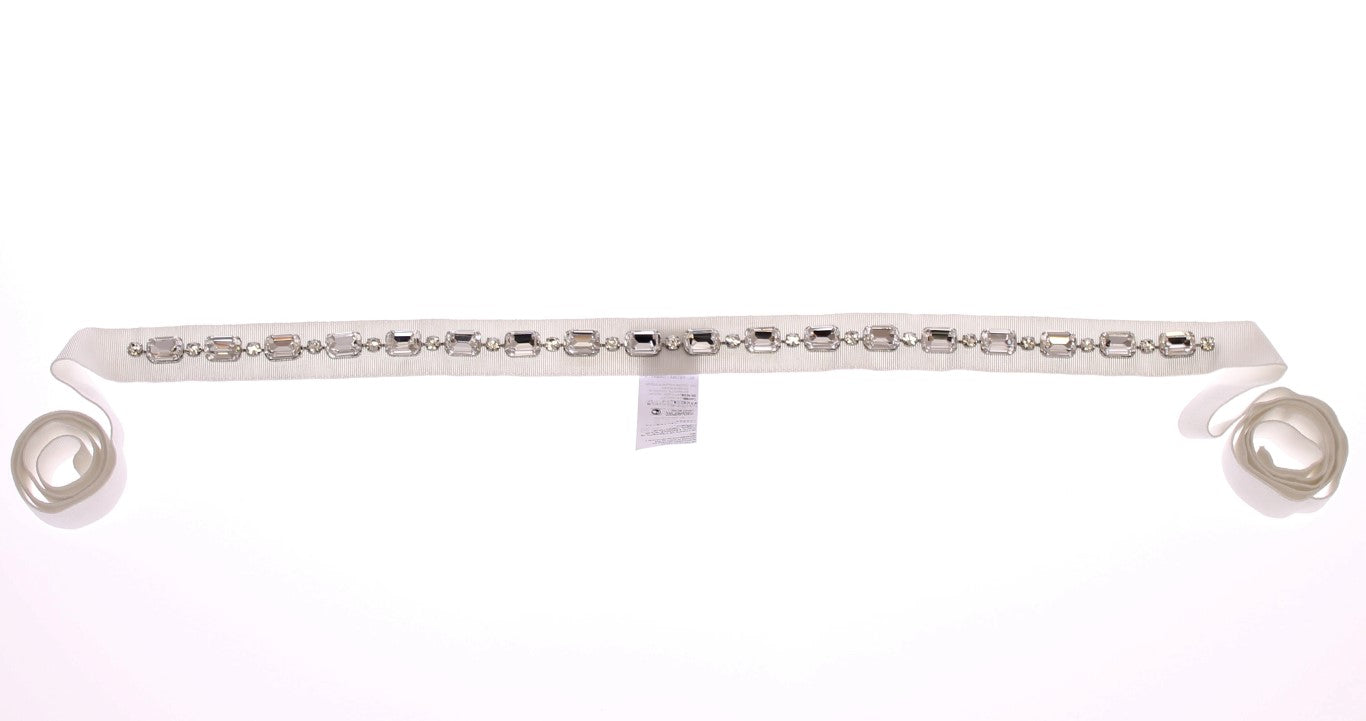 White Crystal Stones Waist Belt