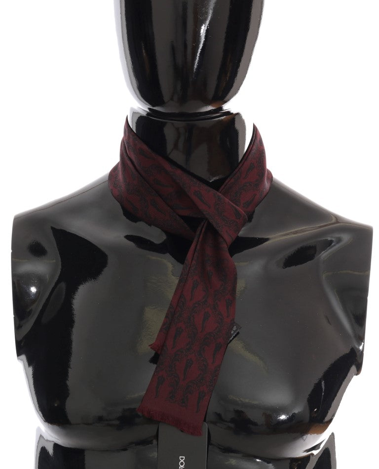 Bordeaux Silk Crown Chili Scarf