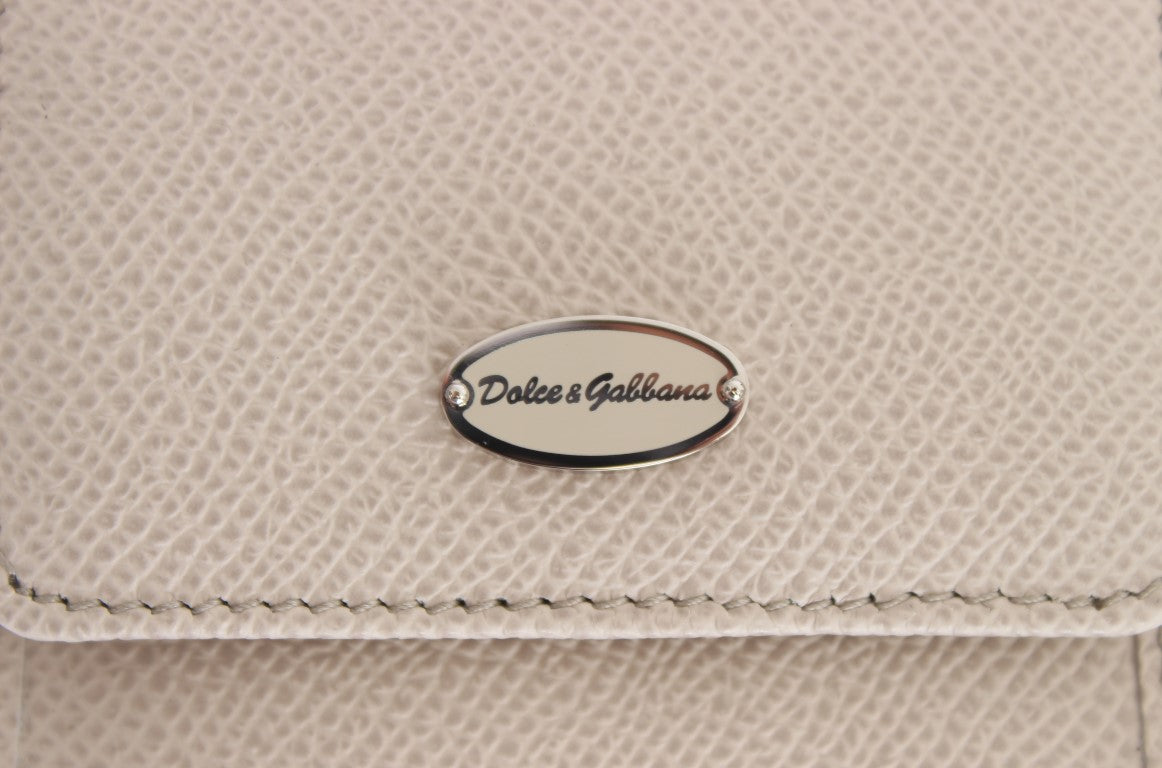 White Dauphine Leather Case Wallet