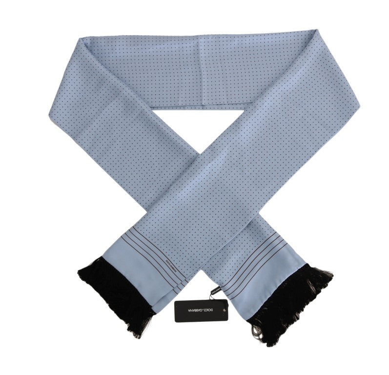 Blue Silk Polka Dot Scarf