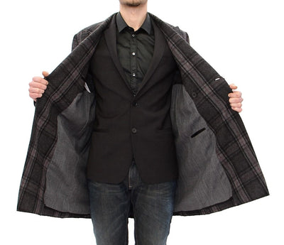 Gray Double Breasted Coat Jacket