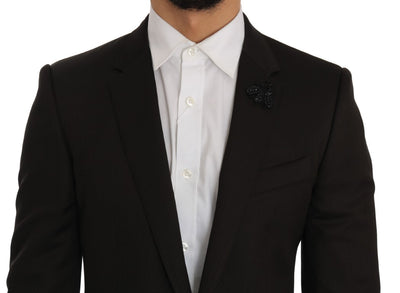 Brown Wool Crystal Bee Slim Fit MARTINI