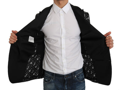 Black Silk Jazz Guitar Blazer Jacket